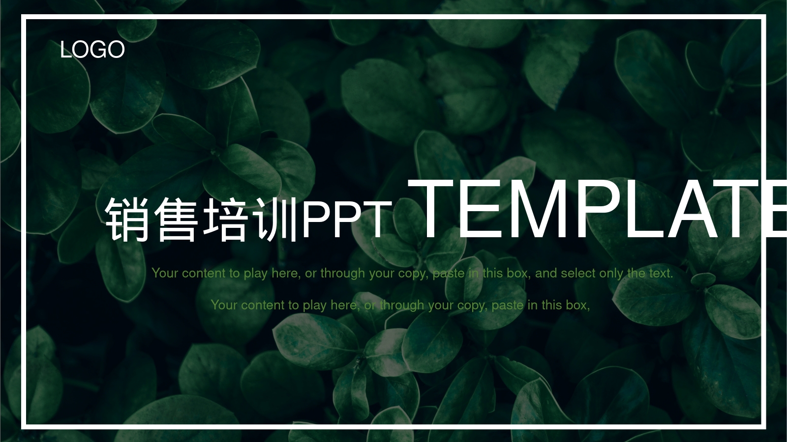 销售培训PPT TEMPLATE