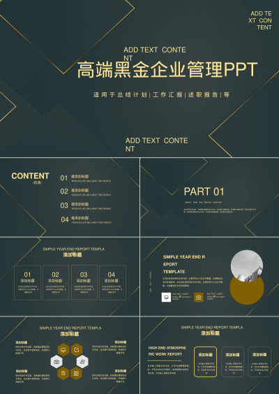 高端黑金企业管理PPT